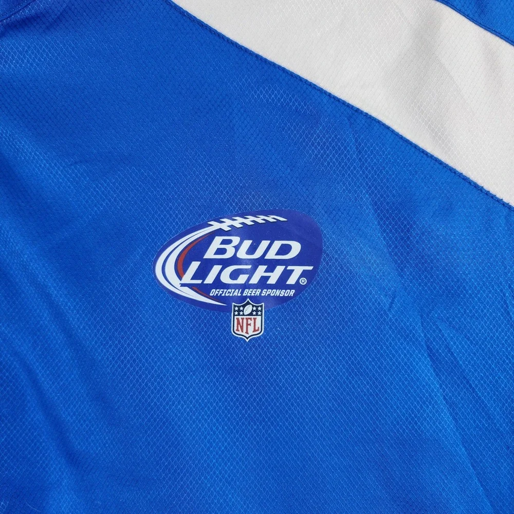 Bud Light NFL‎ Quarter Zip Windbreaker Mens Medium Blue White Ripstop Jacket